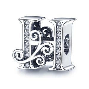 925 Sterling Silver Initial "H" Charm